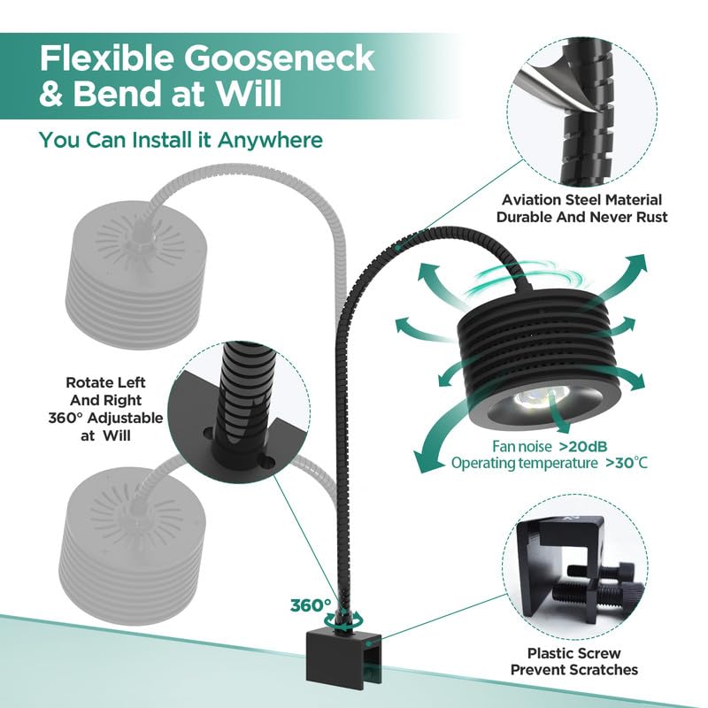 Lominie LED Aquarium Light Saltwater Aquarium Lamp 30W Full Spectrum with Remote Dimmable Nano Coral Reef Light for Fish Tank with Bracket