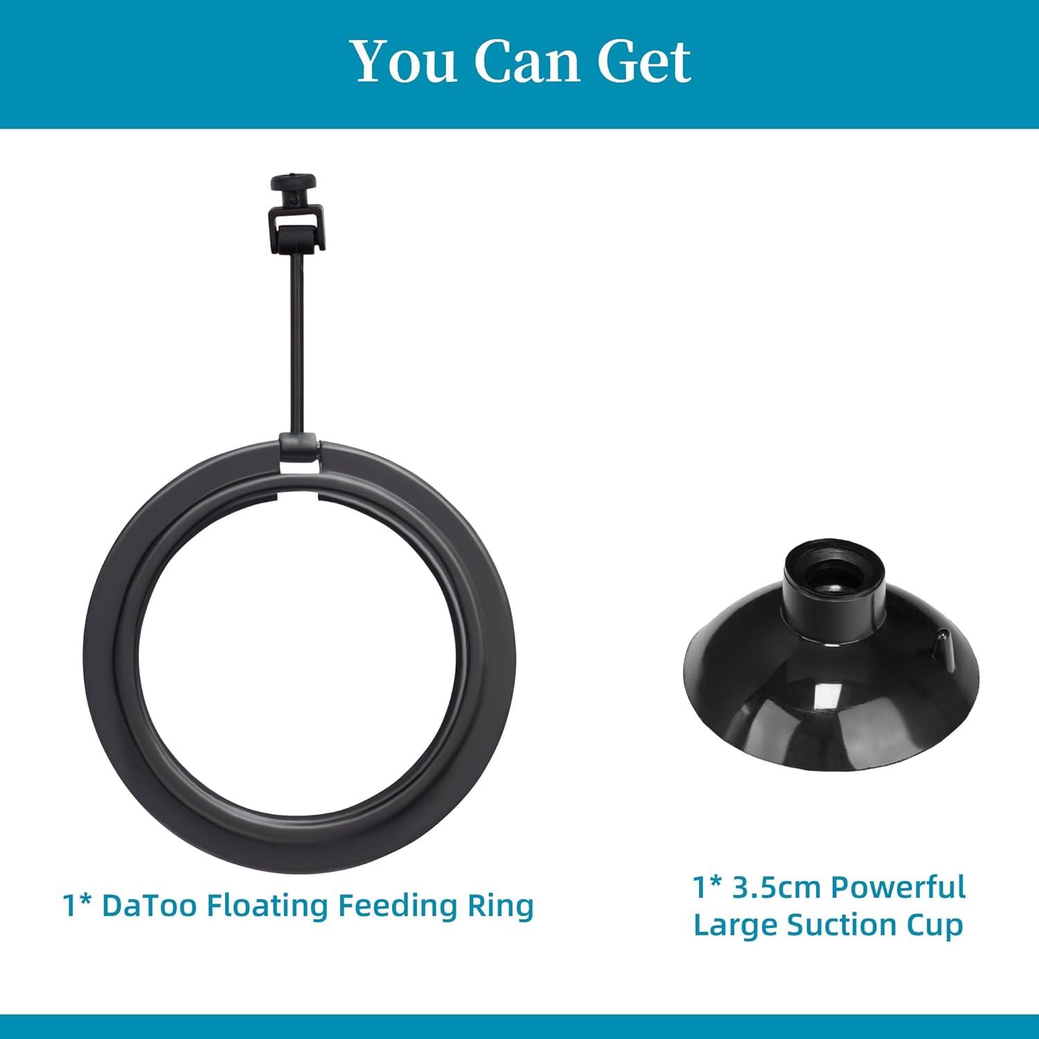 Small Fish Feeding Ring Round Mini Aquarium Feeder with Strong Suction Cup Floating Fish Feeder Ring for Betta Goldfish Guppy