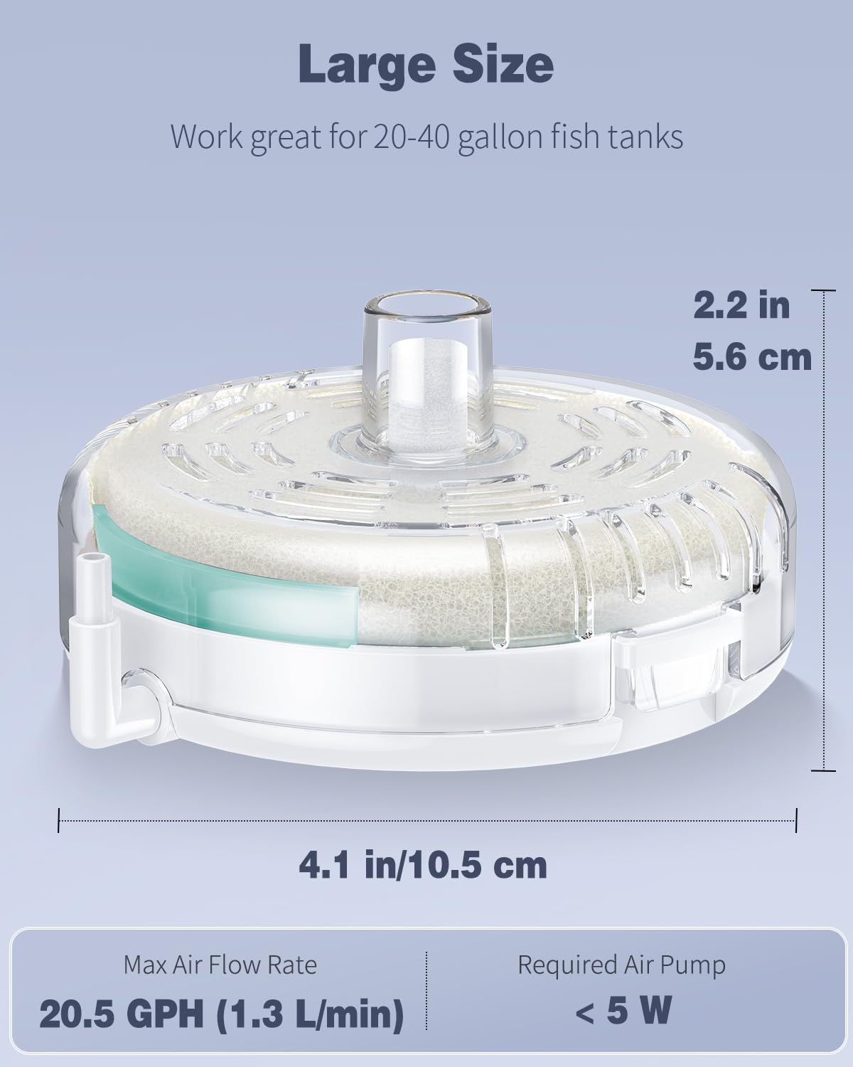 Pawfly Mini Aquarium Sponge Filter, Small Fish Tank Internal Filter with Foam and Air Stone Submersible Bio Sponge Filter for Fish Tanks up to 5 Gallon (Air Pump Not Included)