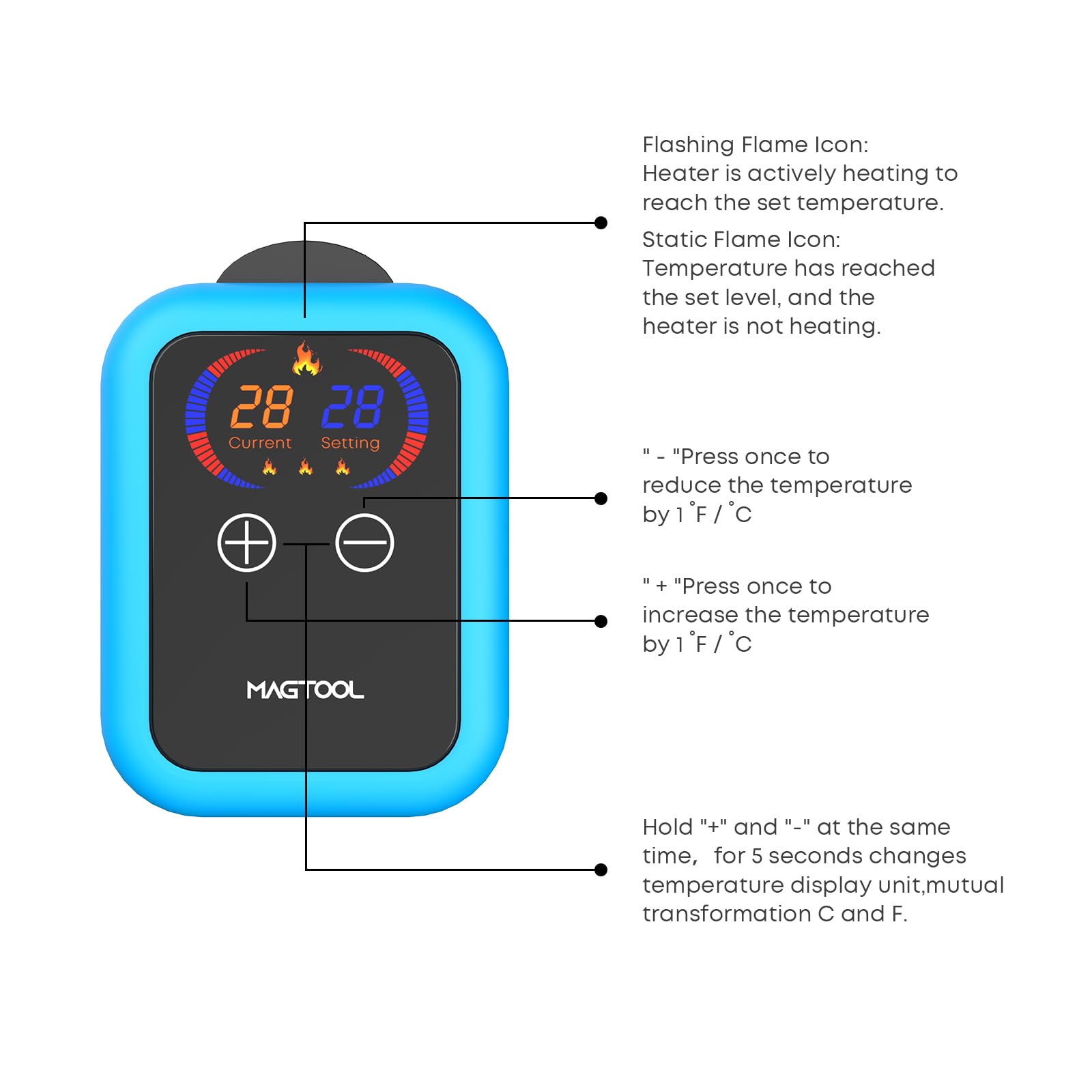 MagTool Aquarium Heater, 100W-1200W Submersible Fish Tank Heater with Over-Temperature Protection and Automatic Power-Off Fish Heater with Digital LED Controller for Freshwater and Saltwater