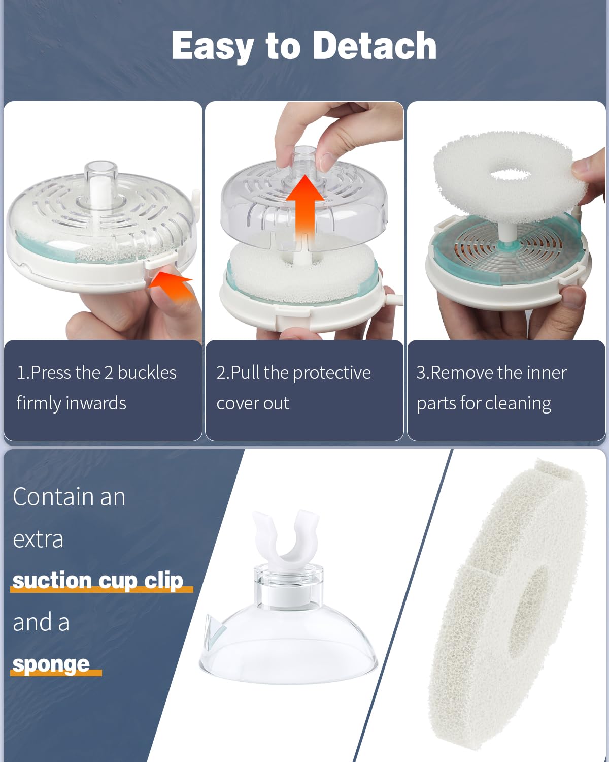 Pawfly Mini Aquarium Sponge Filter, Small Fish Tank Internal Filter with Foam and Air Stone Submersible Bio Sponge Filter for Fish Tanks up to 5 Gallon (Air Pump Not Included)