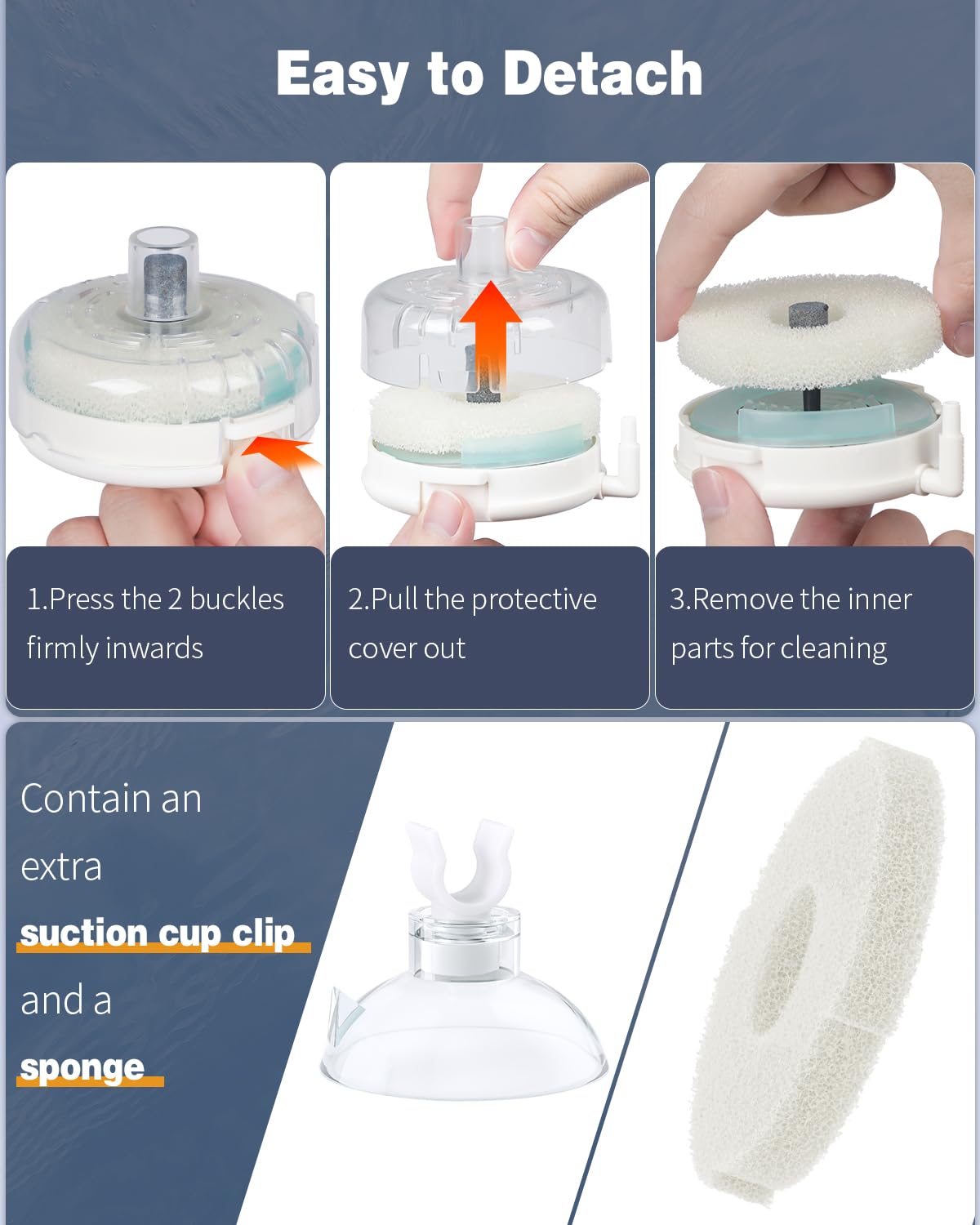 Pawfly Mini Aquarium Sponge Filter, Small Fish Tank Internal Filter with Foam and Air Stone Submersible Bio Sponge Filter for Fish Tanks up to 5 Gallon (Air Pump Not Included)