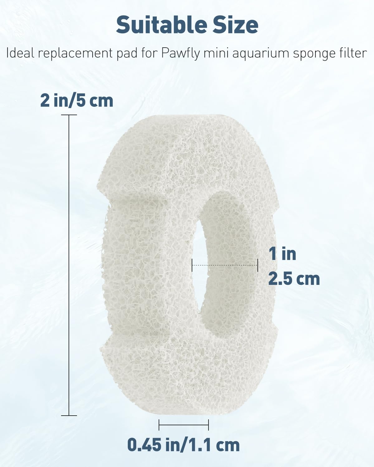 Pawfly Mini Aquarium Sponge Filter, Small Fish Tank Internal Filter with Foam and Air Stone Submersible Bio Sponge Filter for Fish Tanks up to 5 Gallon (Air Pump Not Included)