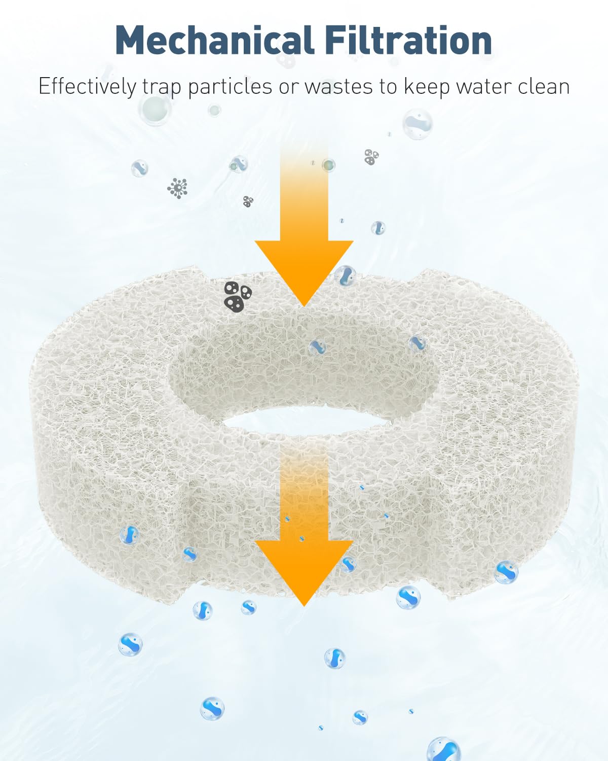 Pawfly Mini Aquarium Sponge Filter, Small Fish Tank Internal Filter with Foam and Air Stone Submersible Bio Sponge Filter for Fish Tanks up to 5 Gallon (Air Pump Not Included)