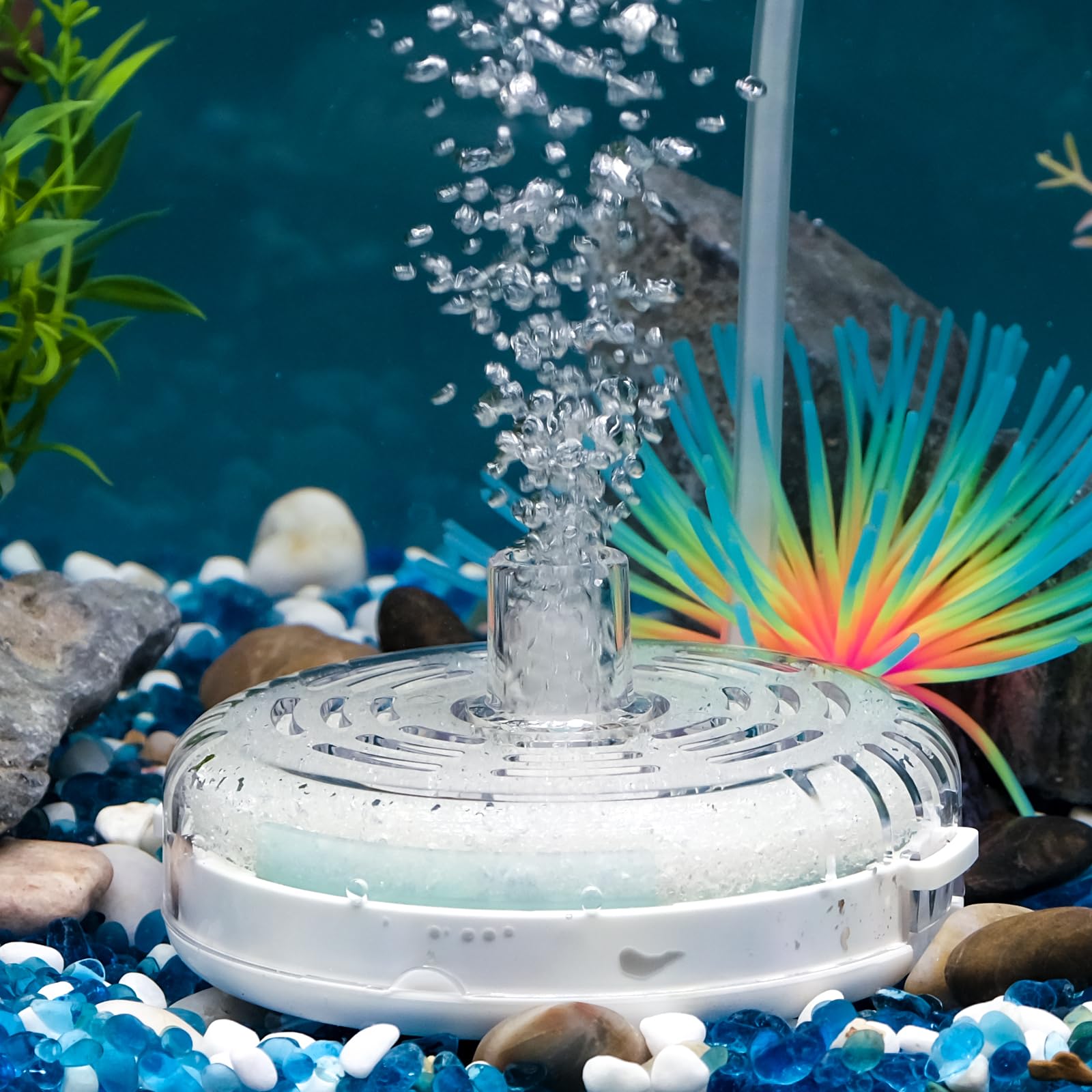 Pawfly Mini Aquarium Sponge Filter, Small Fish Tank Internal Filter with Foam and Air Stone Submersible Bio Sponge Filter for Fish Tanks up to 5 Gallon (Air Pump Not Included)