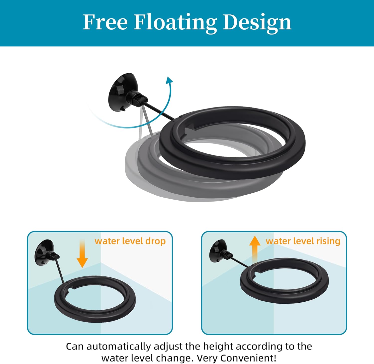 Small Fish Feeding Ring Round Mini Aquarium Feeder with Strong Suction Cup Floating Fish Feeder Ring for Betta Goldfish Guppy