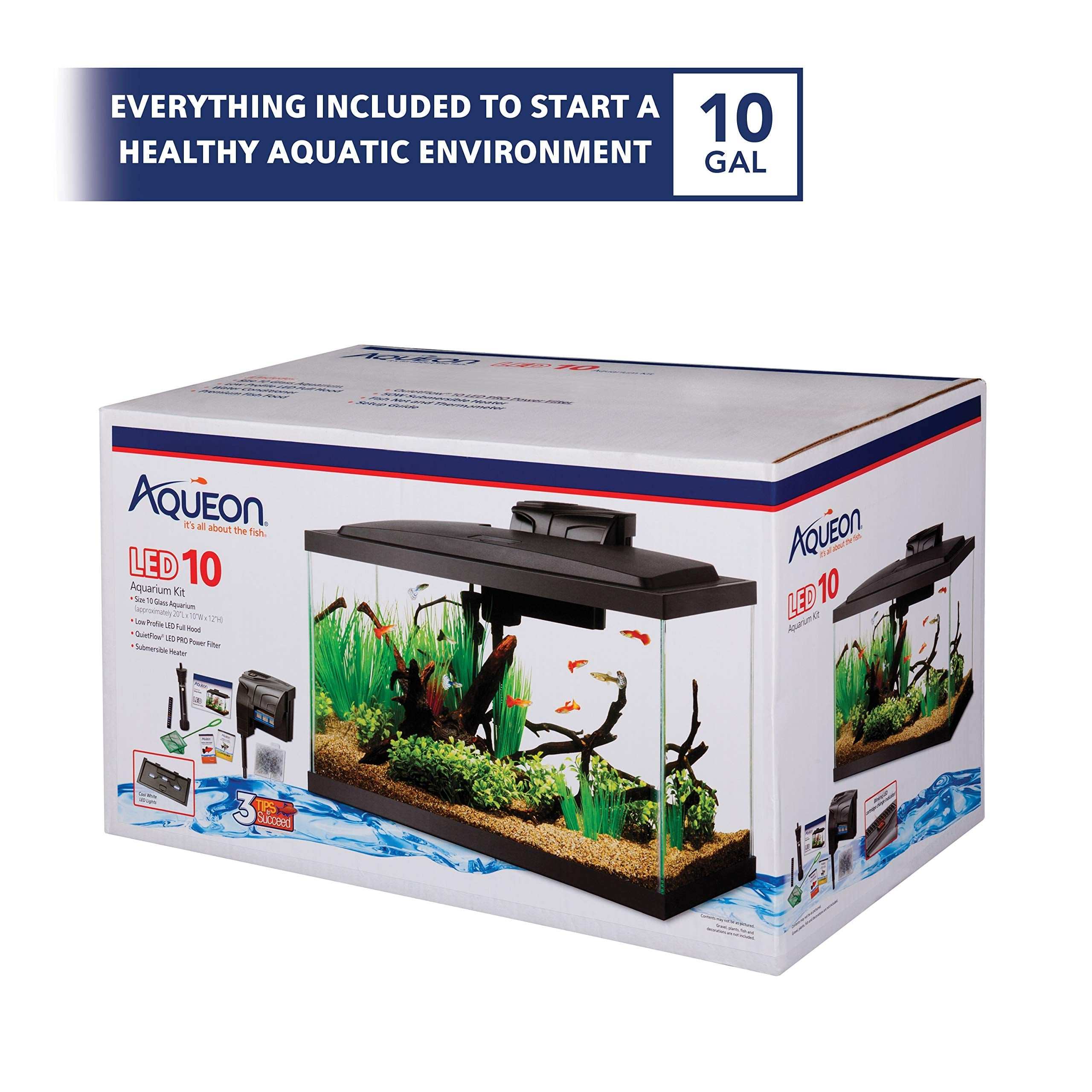 Aqueon Aquarium Fish Tank Starter Kit (10 Gallon