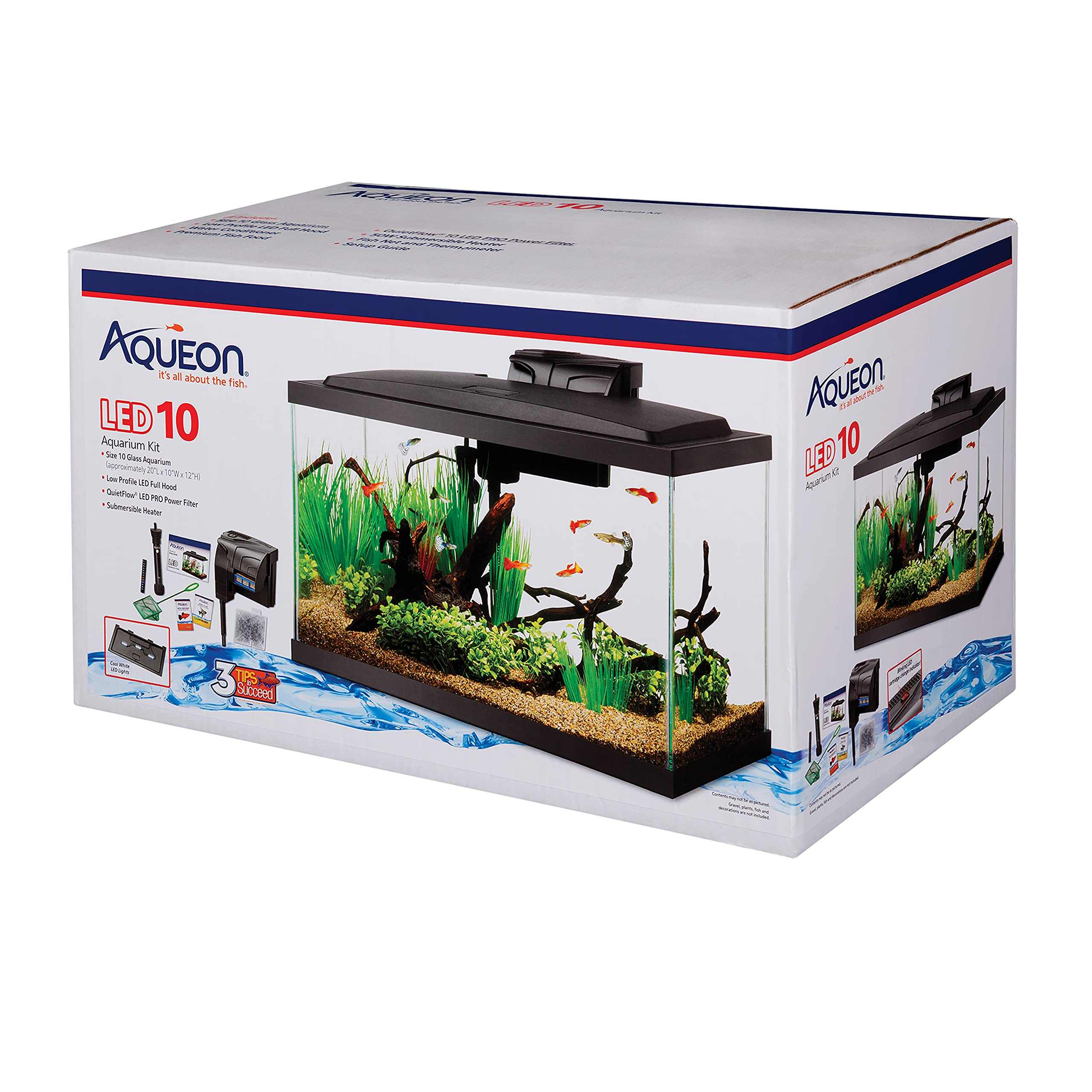 Aqueon Aquarium Fish Tank Starter Kit (10 Gallon
