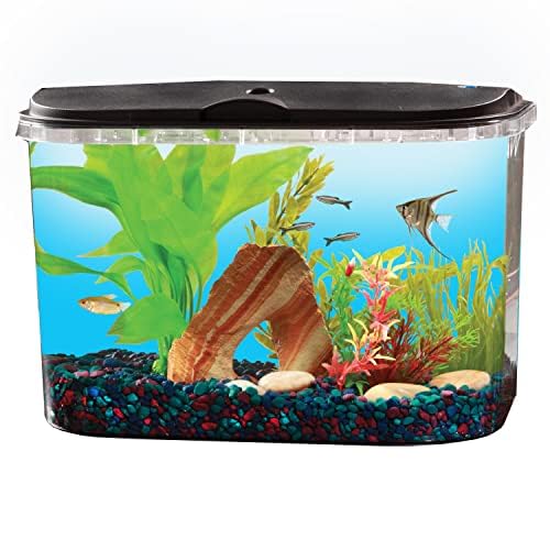 Koller Products 5-Gallon Aquarium Kit with LED Lighting and Power Filter, Ideal for a Variety of Tropical Fish