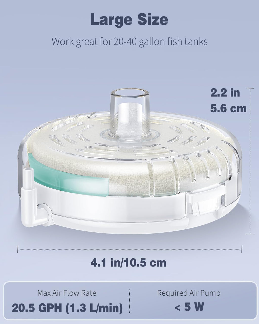 Pawfly Mini Aquarium Sponge Filter, Small Fish Tank Internal Filter with Foam and Air Stone Submersible Bio Sponge Filter for Fish Tanks up to 5 Gallon (Air Pump Not Included)