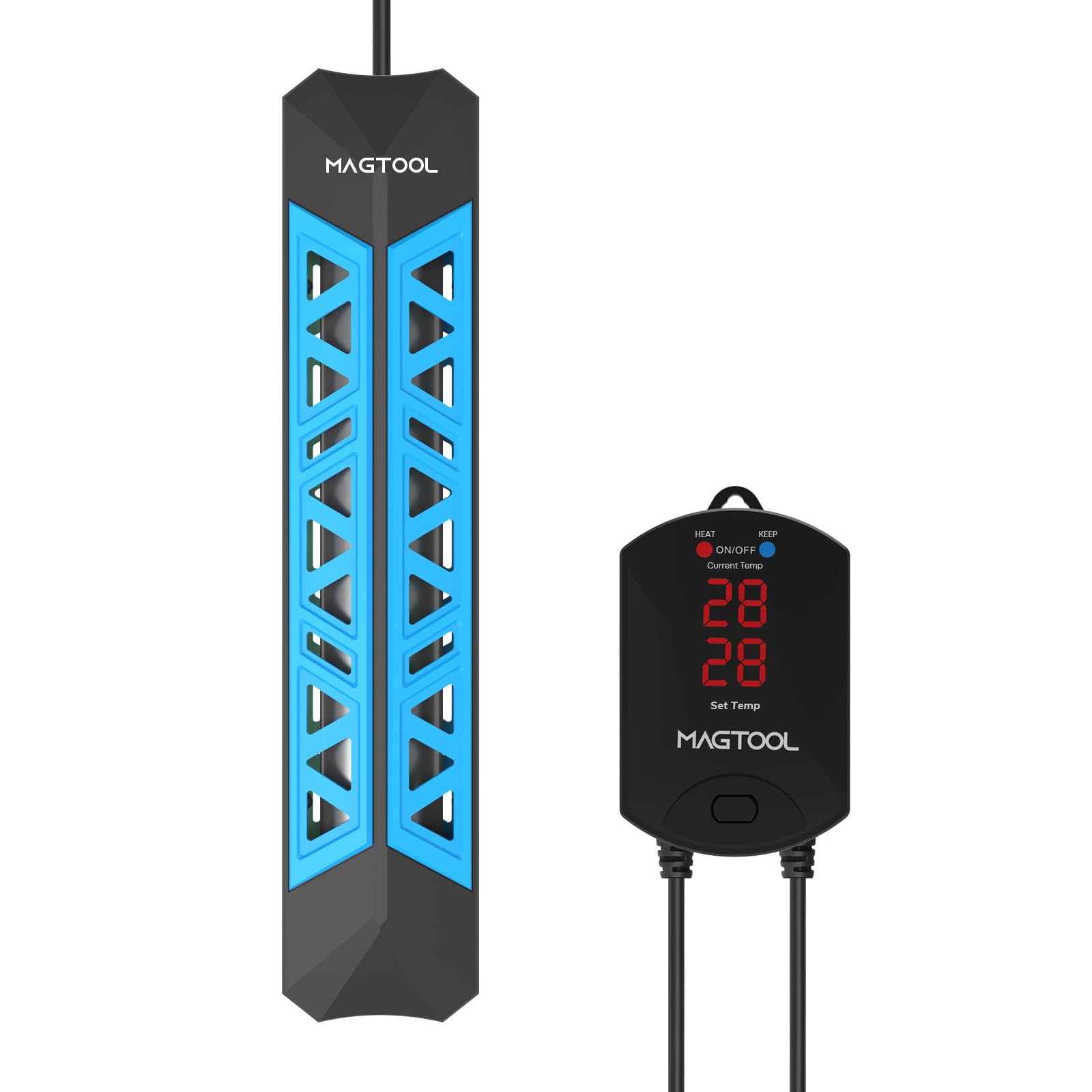 ＭagTool Aquarium Heater, 100W-1200W Submersible Fish Tank Heater with Over-Temperature Protection and Automatic Power-Off Fish Heater with Digital LED Controller for Freshwater and Saltwater