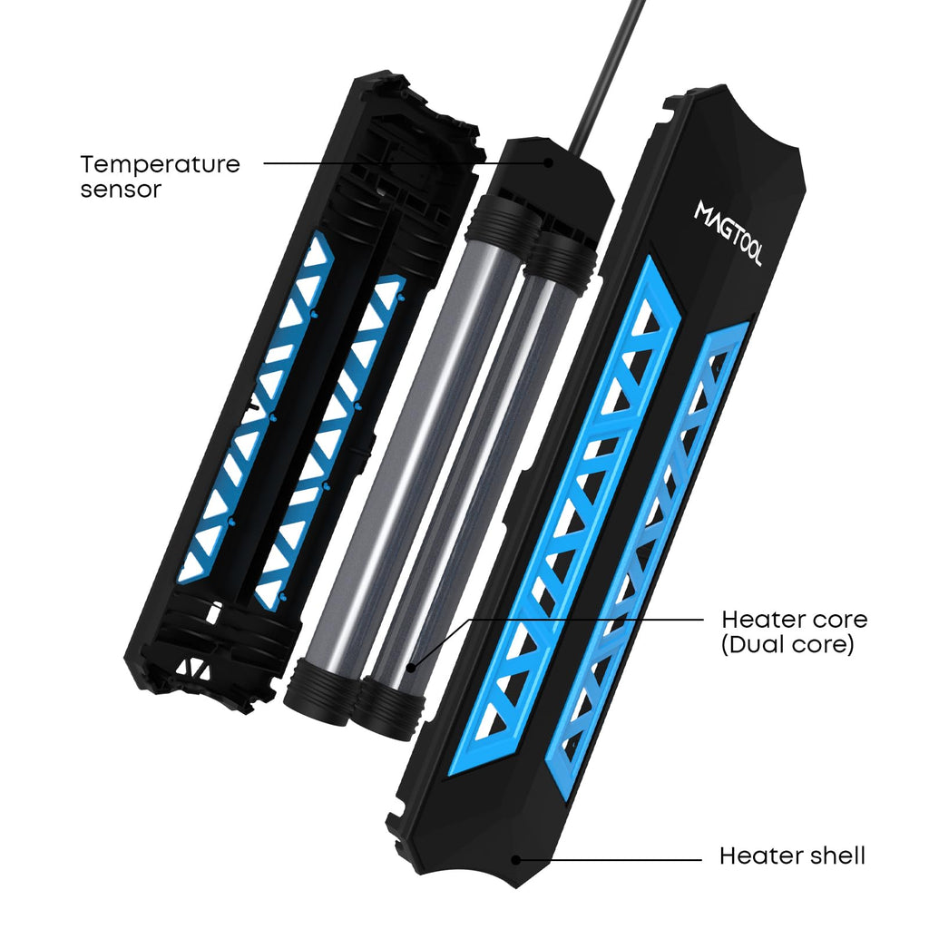 ＭagTool Aquarium Heater, 100W-1200W Submersible Fish Tank Heater with Over-Temperature Protection and Automatic Power-Off Fish Heater with Digital LED Controller for Freshwater and Saltwater