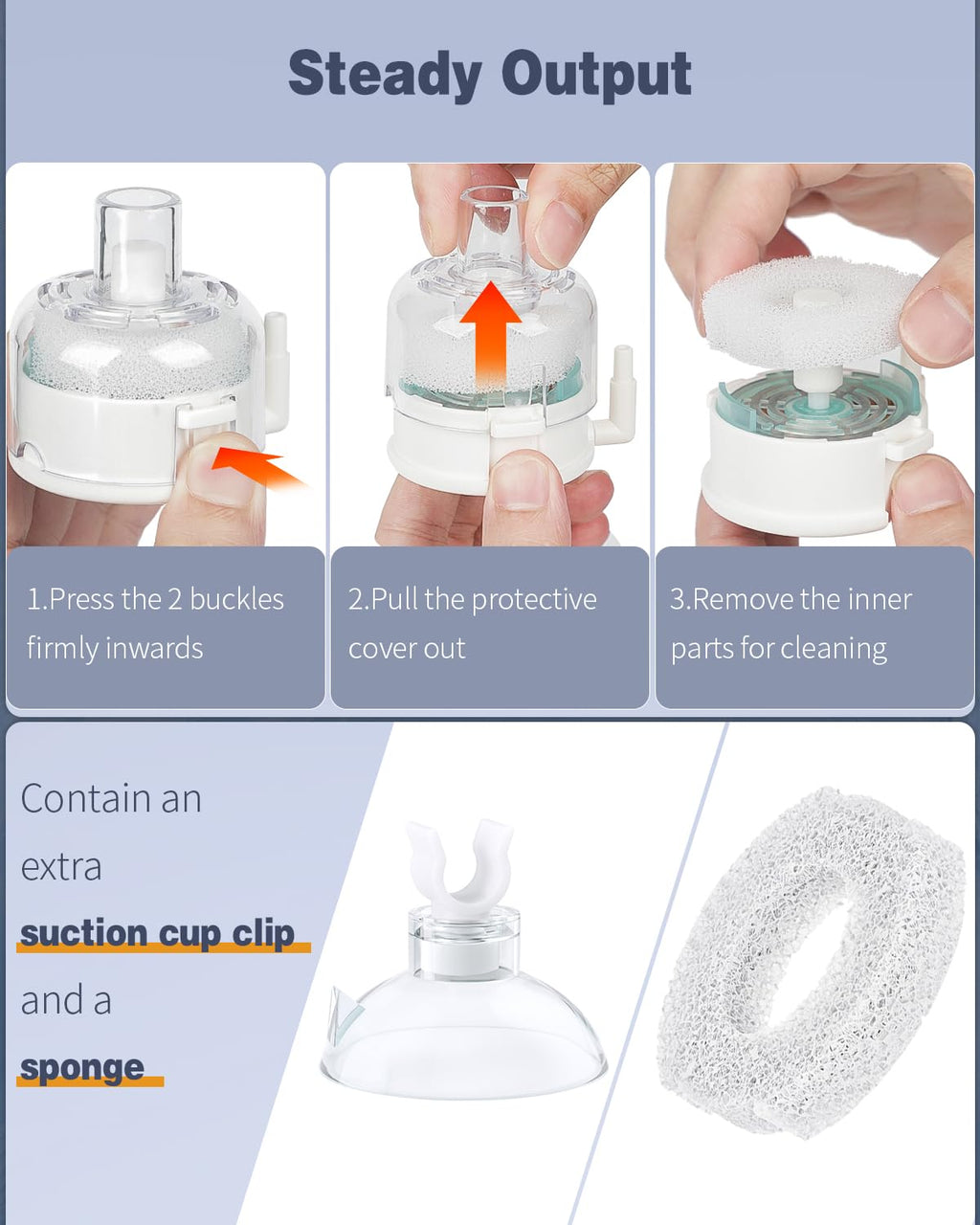 Pawfly Mini Aquarium Sponge Filter, Small Fish Tank Internal Filter with Foam and Air Stone Submersible Bio Sponge Filter for Fish Tanks up to 5 Gallon (Air Pump Not Included)