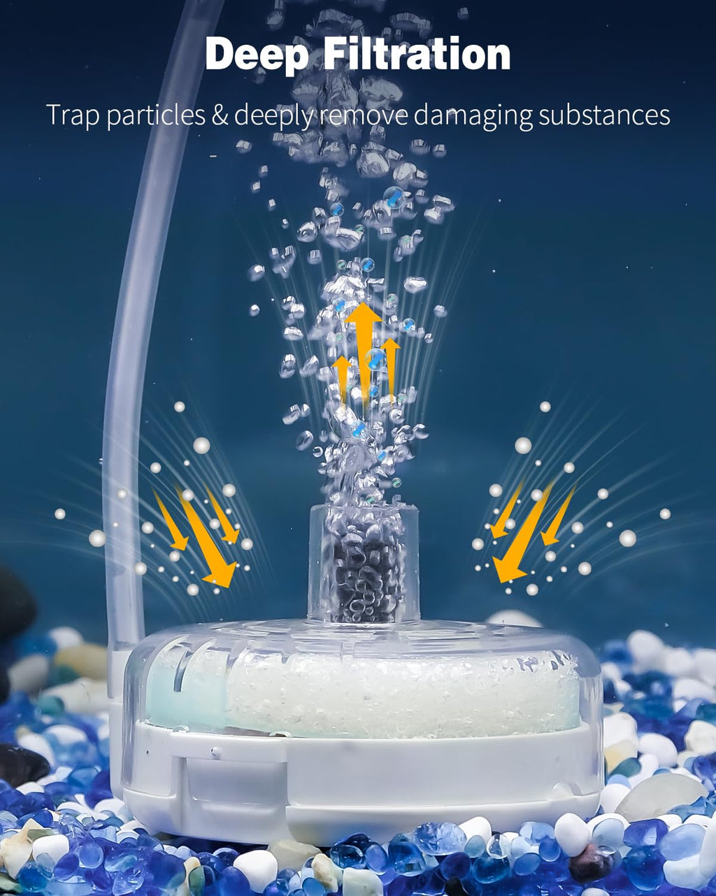 Pawfly Mini Aquarium Sponge Filter, Small Fish Tank Internal Filter with Foam and Air Stone Submersible Bio Sponge Filter for Fish Tanks up to 5 Gallon (Air Pump Not Included)