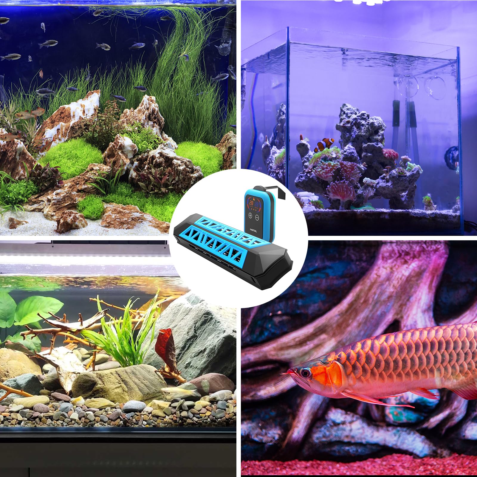 ＭagTool Aquarium Heater, 100W-1200W Submersible Fish Tank Heater with Over-Temperature Protection and Automatic Power-Off Fish Heater with Digital LED Controller for Freshwater and Saltwater
