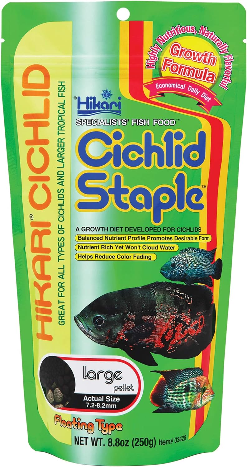 Hikari Cichlid Staple Floating Pellets Fish Food, Large Pellets, 8.8 oz. (250g)