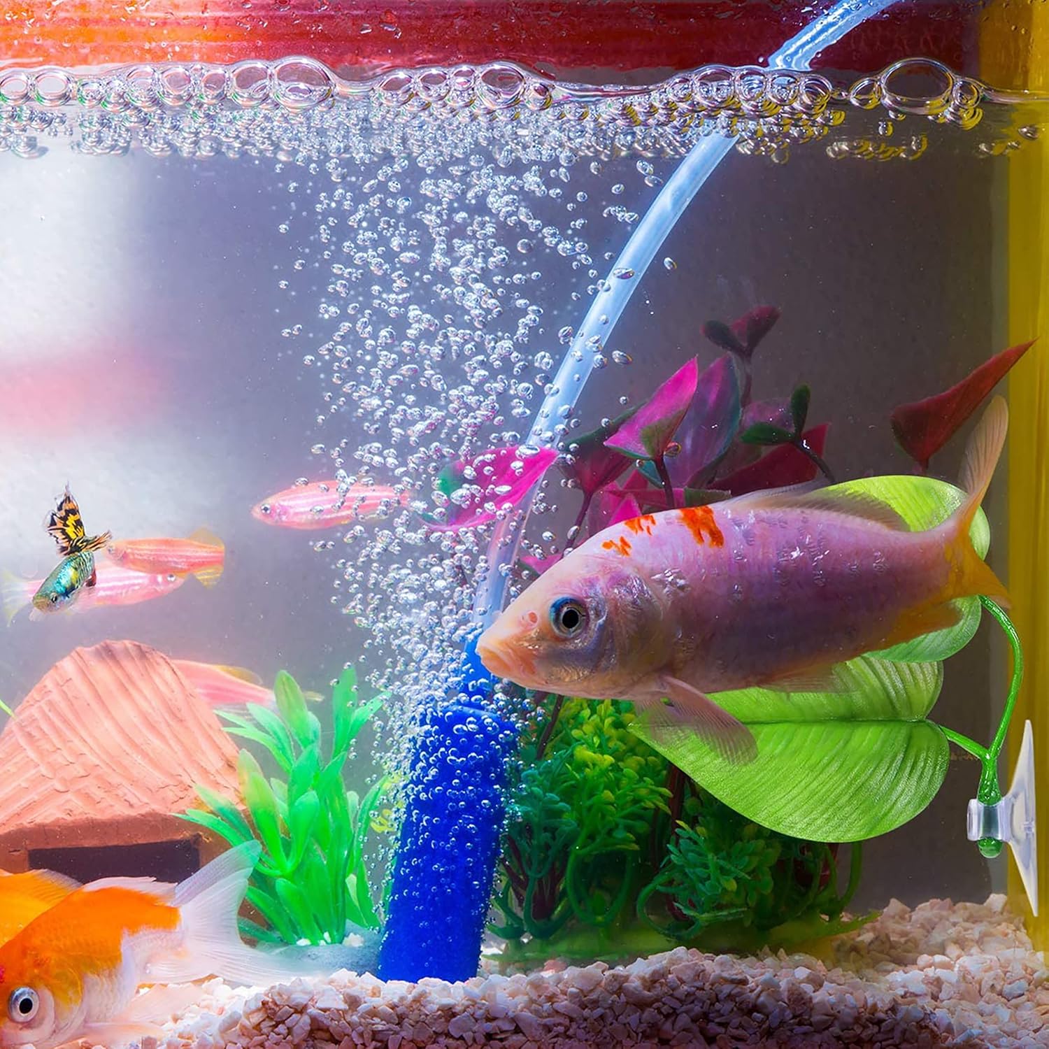 1Pcs Betta Fish Rest Leaf Pad - Aquarium Plants Artificial Hammock for Spawning - Simulation Leaves With Suction Cup - Fish Tank Decorations and Accessories